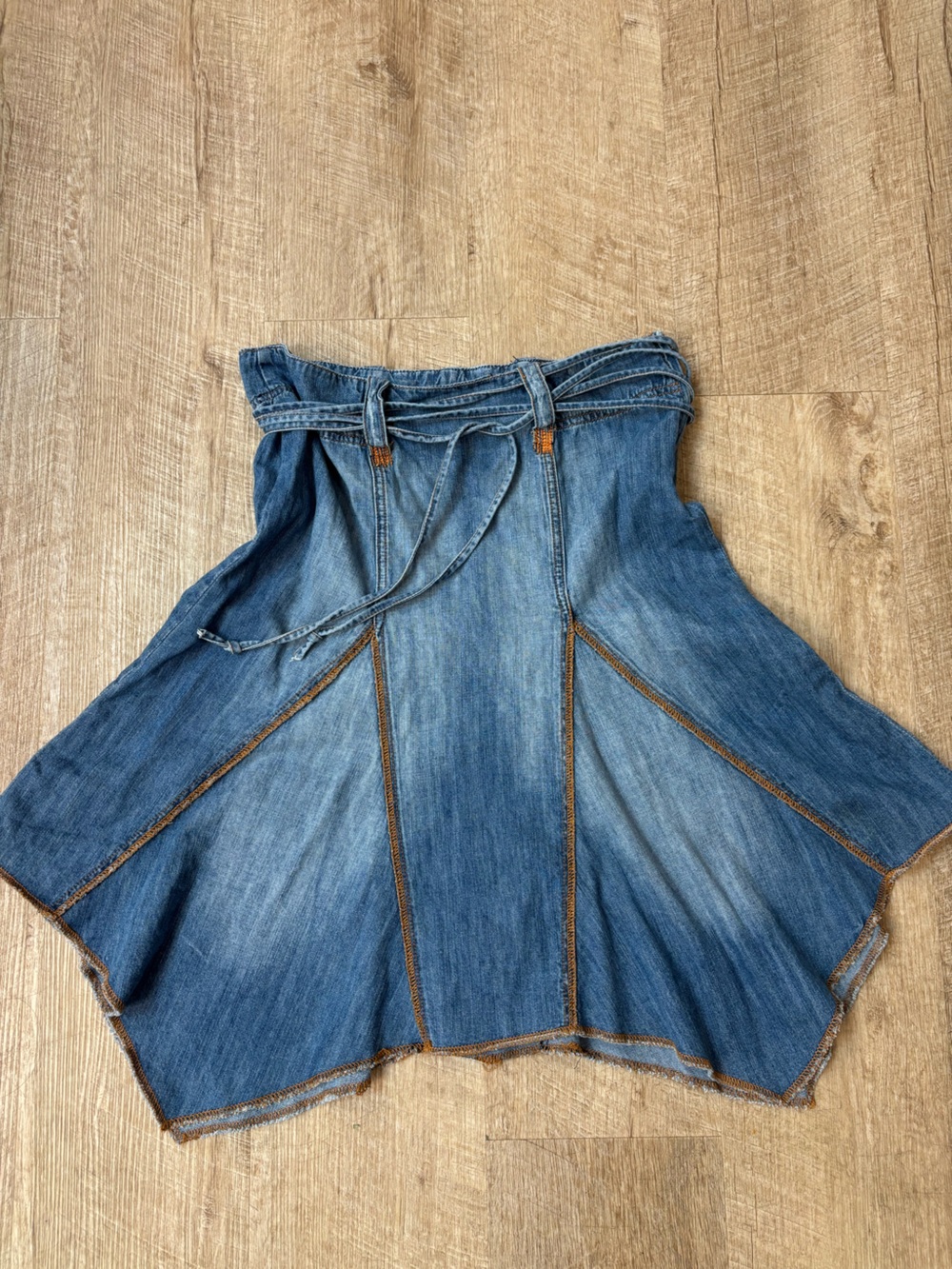 Hot Kiss Y2K Denim Skirt High-Waist Flare